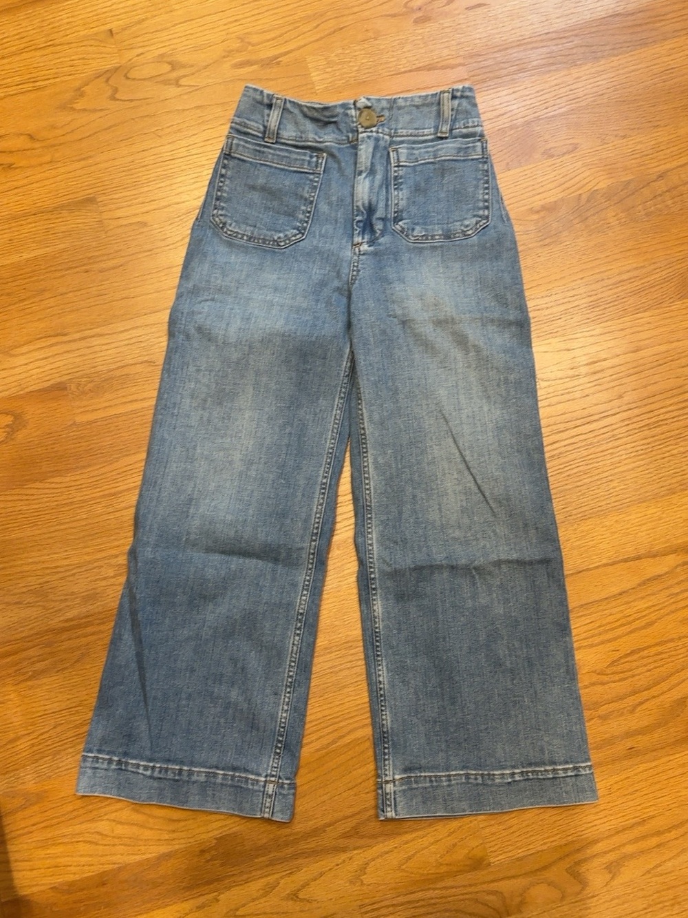 Anthropologie Maeve Colette High Rise Wide Leg Cropped Jeans 25
